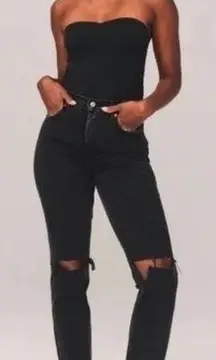 Abercrombie & Fitch Curve Love The 90s Straight Ultra Straight High Rise Jeans