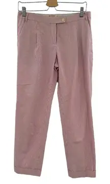 Etro‎ Pink White Pinstriped Cropped Trouser Pants Size 42 US 6