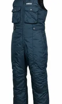RARE VTG Yamaha Womens Insulated Bib Overalls Snow Ski Snowmobile Dk Blue M