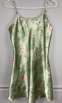 Avon Mint Green Floral Slip Dress Y2K Croquette Mini Small Cottagecore Summer