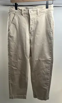 Everlane Straight Leg Crop Jeans In‎ Ivory 10 Short Beige