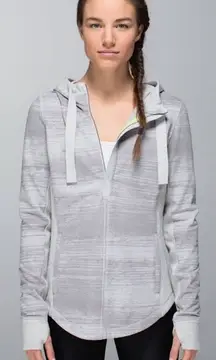 Post Sweat Pullover in Righteous Stripe Silver Spoon / Heathered Light Grey