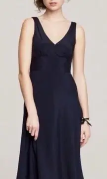 J.CREW Women's 4 Black 100% Silk Crepe Sophia Sleeveless Midi Dress