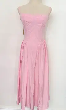 Rihoas pink corset style midi dress