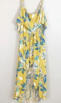 Iris Basic Mustard Floral Romper Dress