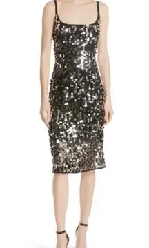 Milly Jessie Paillettes Sequin Bodycon Midi Dress