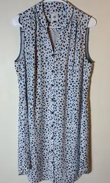 Cabi Sleeveless Button Down Shirt Dress Leopard Print Size Medium
