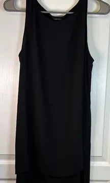 Eileen Fisher Georgette Sleeveless Black 100% Silk Blouse EUC Size Medium #1570