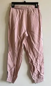 Zara JOGGING PANTS WITH SIDE‎ STRIPE PINK CROP ANKLE WOMENS SIZE XS POCKETS