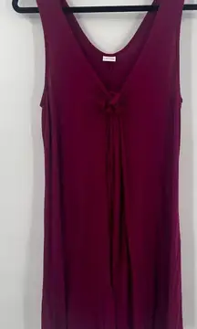 Lascana Tank Dress Women's Size 10 Red Stretch‎ Ruched Sleeveless Deep V Neck