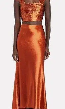 Revolve NWT AIIFOS Copper Metallic Satin Silk Set