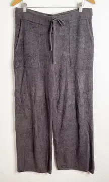 Barefoot Dreams CozyChic Lite Knit Gray Wide Leg Pants Size Large