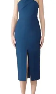 Yumi Kim That Jazz One Shoulder Midi Dress Women Size XS Navy‎ Blue Ink DR-16128