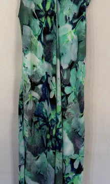 Charlie Jade Green and Blue Floral Maxi Dress size Large