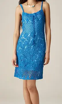 J. Crew Electric Blue Crochet Sweater Dress