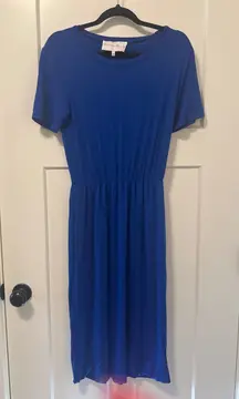 Chanler Henry Midi Dress Short Sleeve Casual Everyday Dress Blue Size S‎