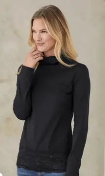 Sundance Elan lace trine turtleneck long sleeve