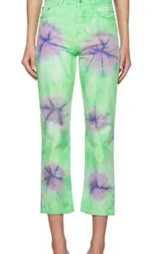 MSGM Rent The‎ Runway Tie Dye Jeans in Lime/Lilac