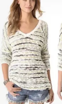 Free People wool chunky knit oversized green‎ sweater size large boho casual