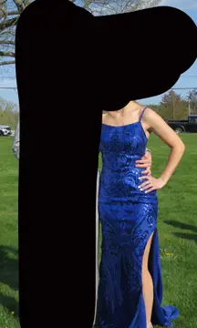 Prom Girl Sequin Royal Blue Dress