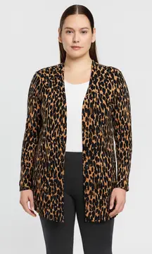 NWOT Halogen Leopard Print Open Front Cardigan Sweater - Size XS Petite