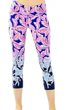 Lilly Pulitzer Luxletic Jolena Weekender copped Leggings XS  Purple Floral UPF 5