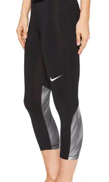 NIKE PRO Women’s Cool Training Black Capri Tights with Light Streak Print