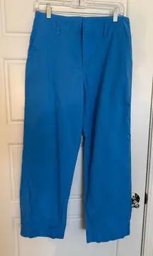 A New Day Women's Blue High-Rise Ankle Wide leg chinos preppy holiday travel 8