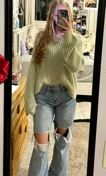Sage Green Knitted Sweater 
