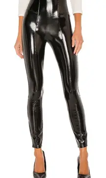 Spanx Faux Patent Leather Medium Leggings Classic - Black 20301R
