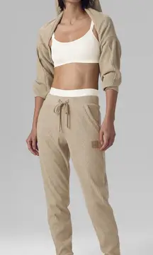 ALO Yoga Muse Sweatpants Joggers Ribbed in Gravel Heather Color Size S