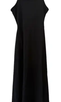 NWT Pact Black Organic Fit & Flare Midi Dress Size Medium