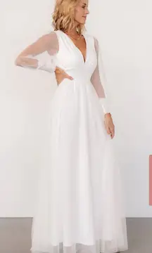 NWT  Tulle White Maxi Dress