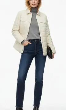 Woolrich Cream Quilted Snap Jacket Sz M Moccasin Color