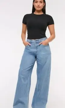 Abercrombie & Fitch The Wide Leg High Rise Jean Curve Love Size 28/6 Long