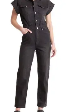 Habitual  Denim Short Sleeve Jumpsuit Overalls Black/Gray Size 4 NEW