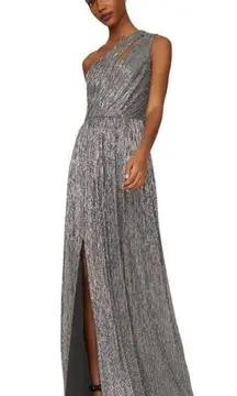 New! Dress the Population Kienna Shimmer Cutout Detail One-Shoulder Gown Sz S