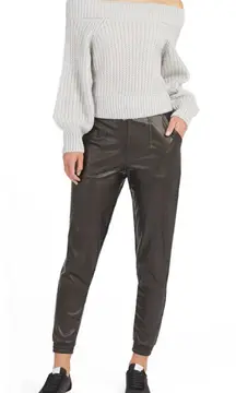 SPANX Faux Leather-Like Jogger Elastic Waist Pull On‎ Relaxed Fit Casual Size XL