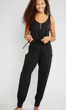 No Comment Black Button-Front Jumpsuit