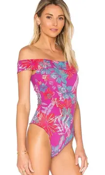 Free People Cap Sleeve Floral Bodysuit