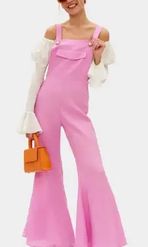 Sleeper Baccara Linen Jumpsuit in Pink
