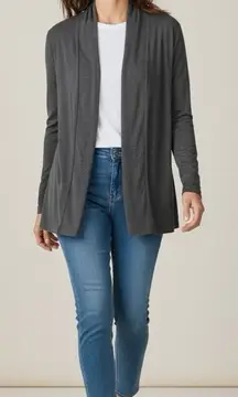 New Lands' End Light Cardigan Womens Size L 14-16 Gray Long Sleeve Travel Jacket