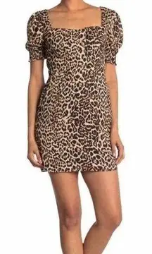 NWT Animal Leopard Print Puff Sleeve Dress Size S