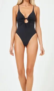 New! L*Space Piper Classic One Piece‎ Swimsuit Bodysuit in Black Sz XL $180
