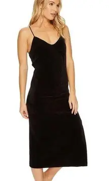 Juicy Couture  • Stretch Velour Cross Back Slip Dress midi black velvet strappy