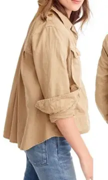 J Crew Factory tan utility safari L lightweight jacket