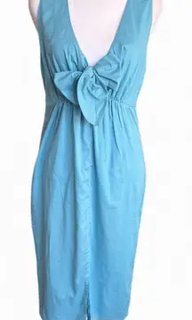 VENUS Teal Bow Front Midi Dress NWT Sz 6 100% Cotton