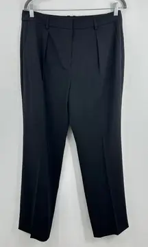 J.Crew Size 10 Portia Pant‎ Italian Stretch Wool Black Pleated Dress Pants NWT