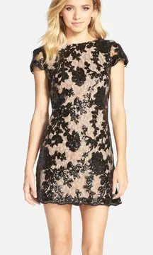 Nude And Black Lace Dress