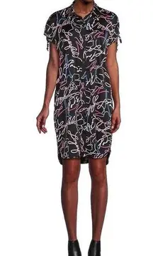 Karl Lagerfeld  Paris Neon Light Print Party Cocktail Shirt Shift Dress Size 12